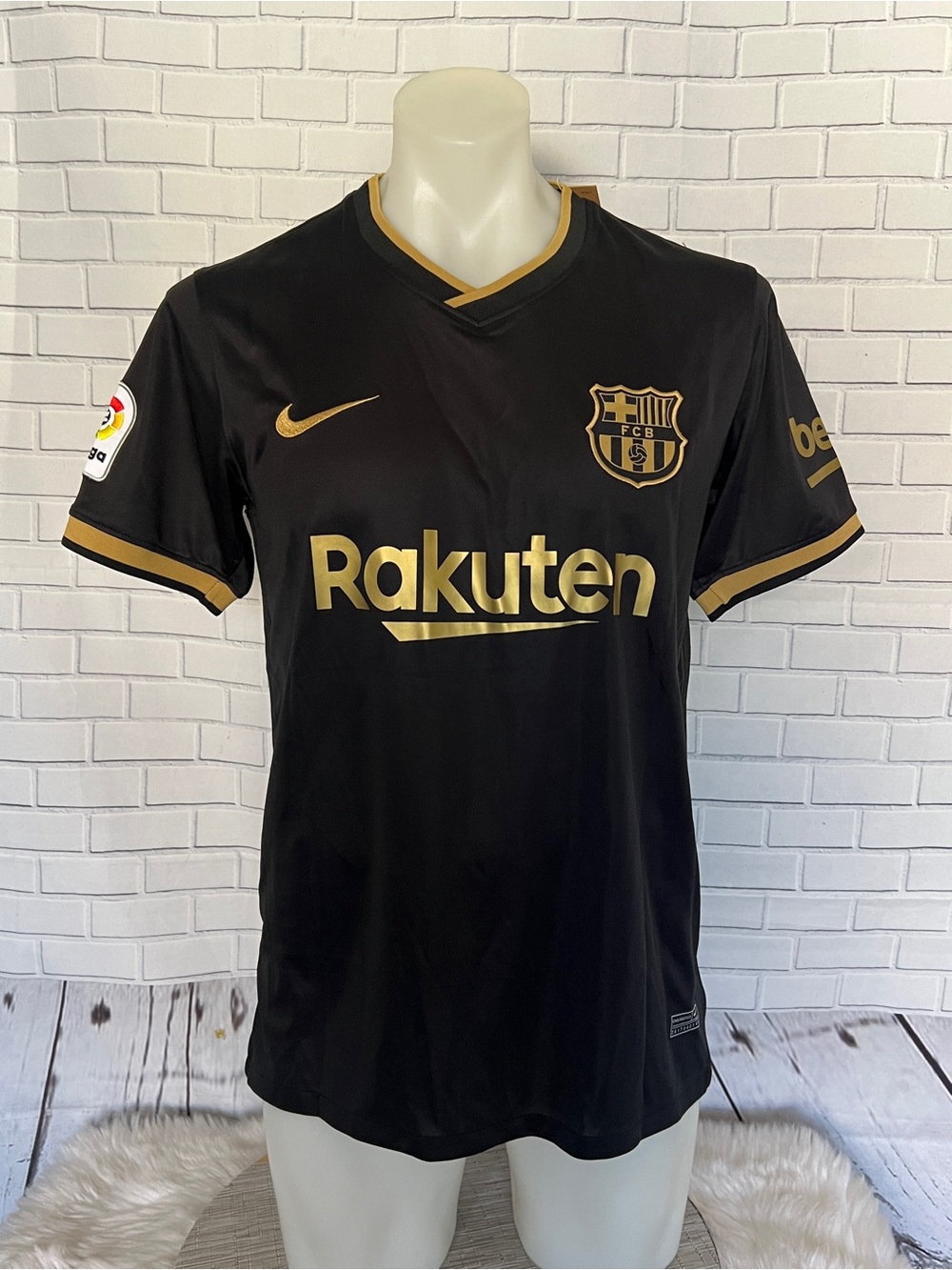 Nike FC Barcelona Lionel Messi #10 soccer jersey featuring the iconic black and